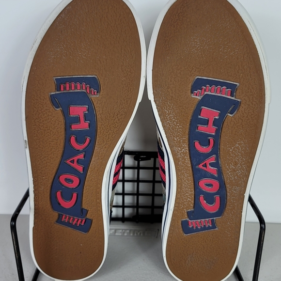 Coach Women's Folly Signature Stripe Sneakers Tennis Shoes Size 5.5B Beige - Picture 10 of 10